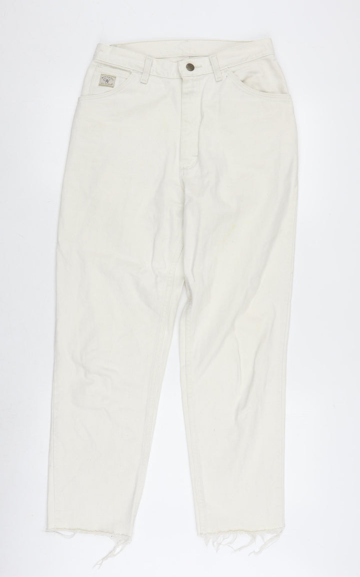 Wrangler Women's White Jeans Size 10 Frayed Accent