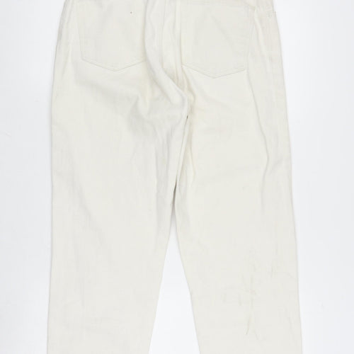 Wrangler Women's White Jeans Size 10 Frayed Accent