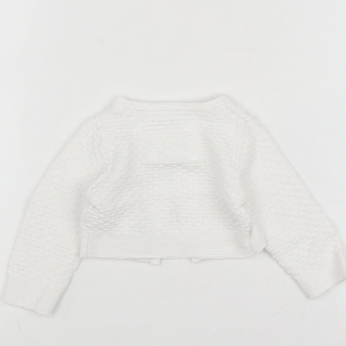 Junior J Unisex Baby White Cardigan 3-6 Months Long Sleeve Cotton