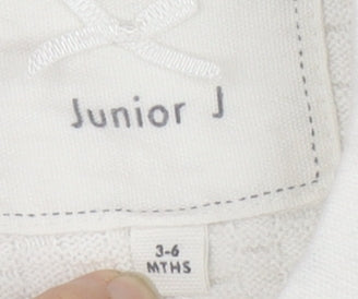 Junior J Unisex Baby White Cardigan 3-6 Months Long Sleeve Cotton