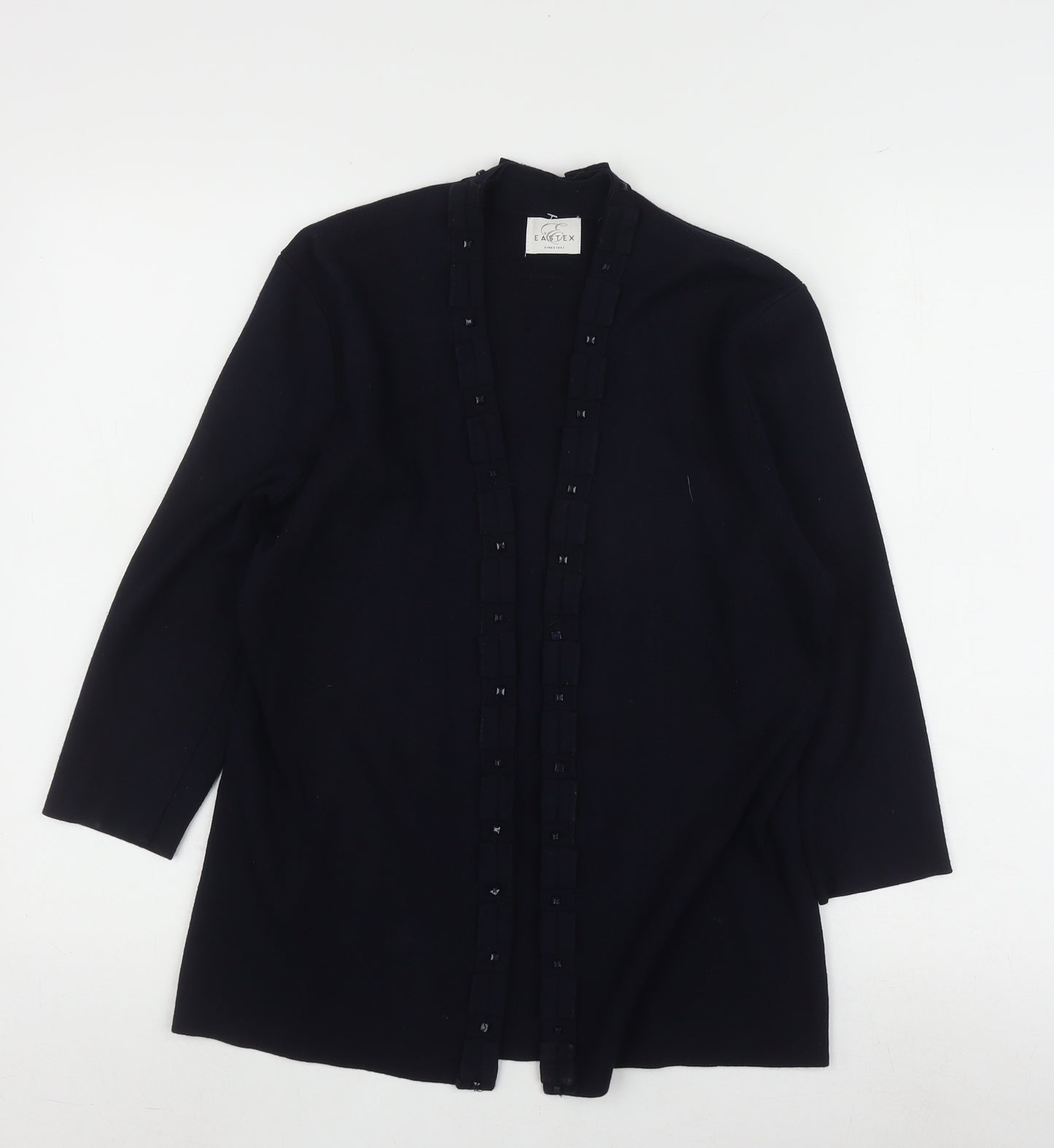 Eastex Women's Black Cardigan, Size 10, Beaded Accent