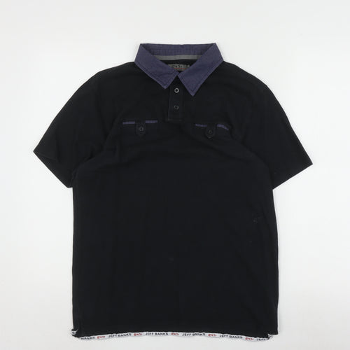 Jeff Banks Men's Black Polo Shirt M - Short Sleeve