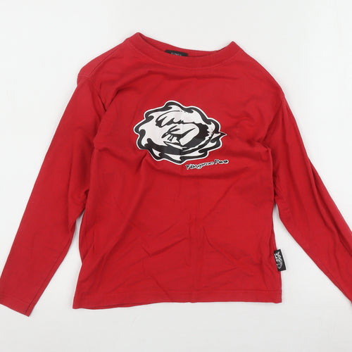 Kangaroo Poo Boys Red Long Sleeve Graphic T-Shirt 7-8 Years