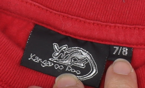 Kangaroo Poo Boys Red Long Sleeve Graphic T-Shirt 7-8 Years