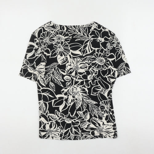 Eastex Women's Black Floral Wrap Blouse Size 10