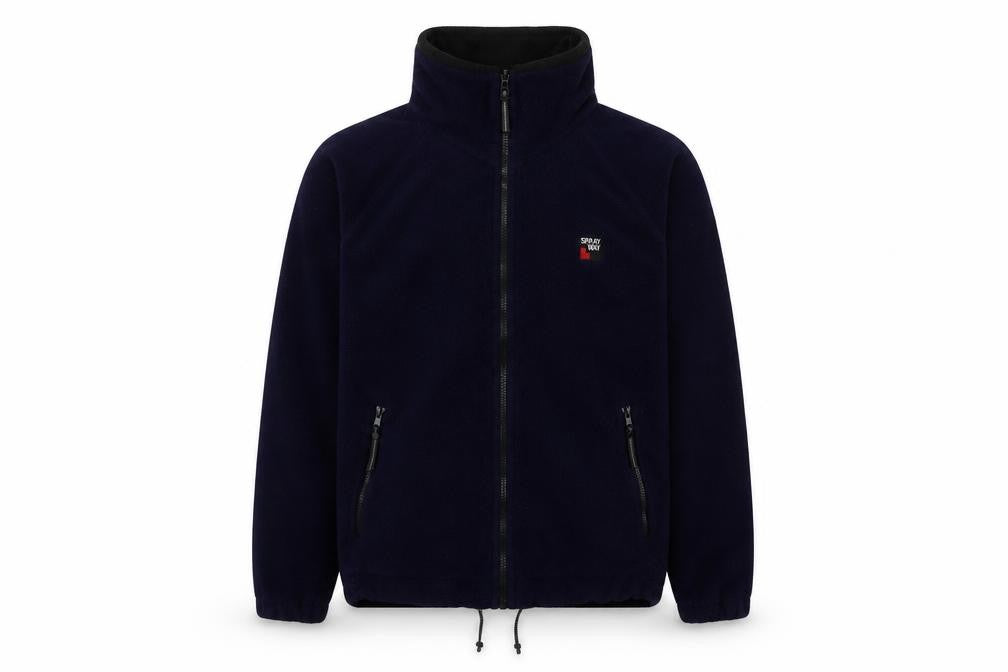 Front view of Enigma Men's Blue Fleece Jacket S Casual Full Zip