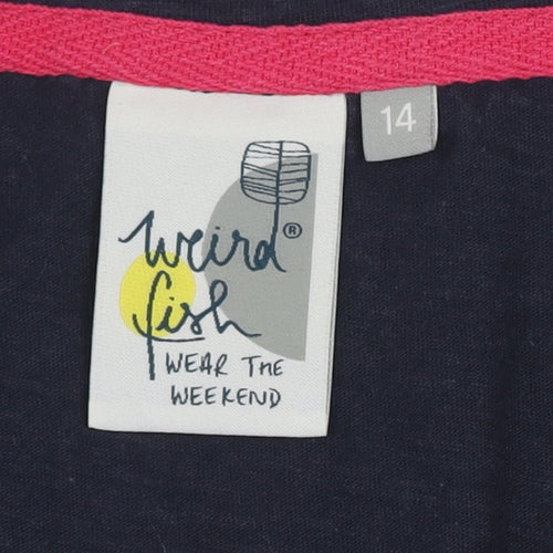Weird Fish Women's Blue Tank Top Size 14 V-Neck