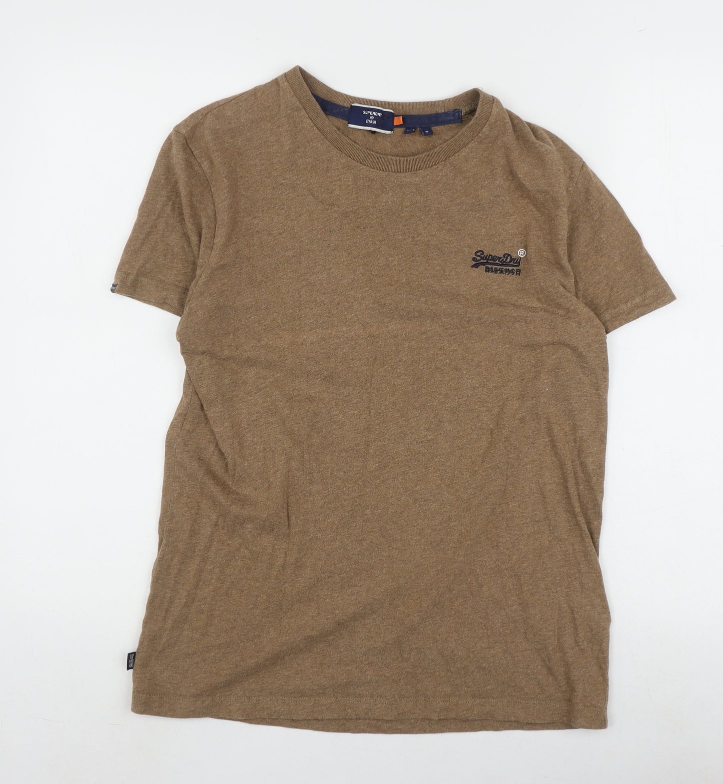 Superdry Men's Brown Cotton Crew Neck T-Shirt, Size S