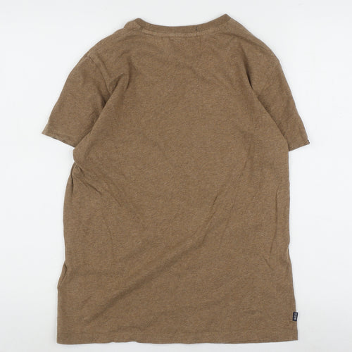 Superdry Men's Brown Cotton Crew Neck T-Shirt, Size S