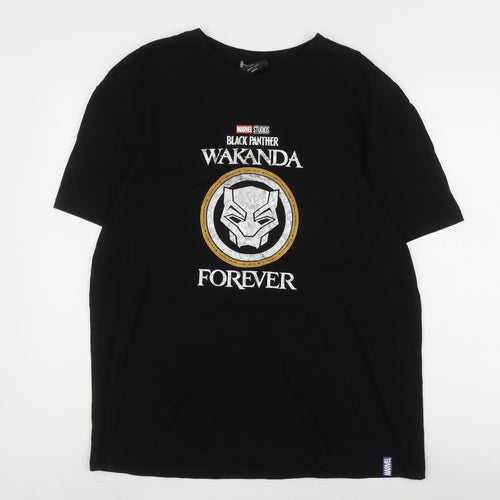 Marvel Men's Black Panther T-Shirt, Black, Size L