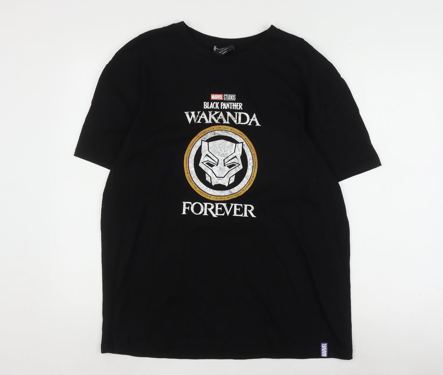 Marvel Men's Black Panther T-Shirt, Black, Size L