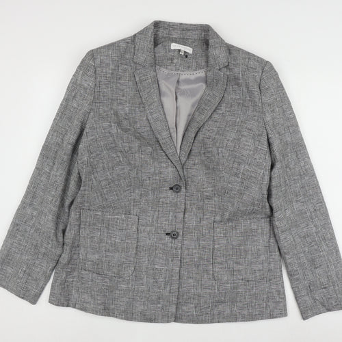 Rjr. John Rocha Women’s Grey Check Suit Jacket Size 16