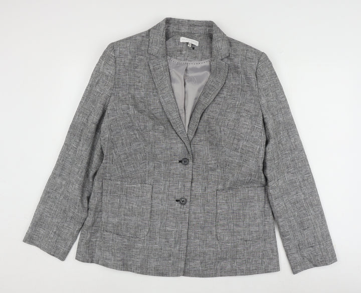 Rjr. John Rocha Women’s Grey Check Suit Jacket Size 16