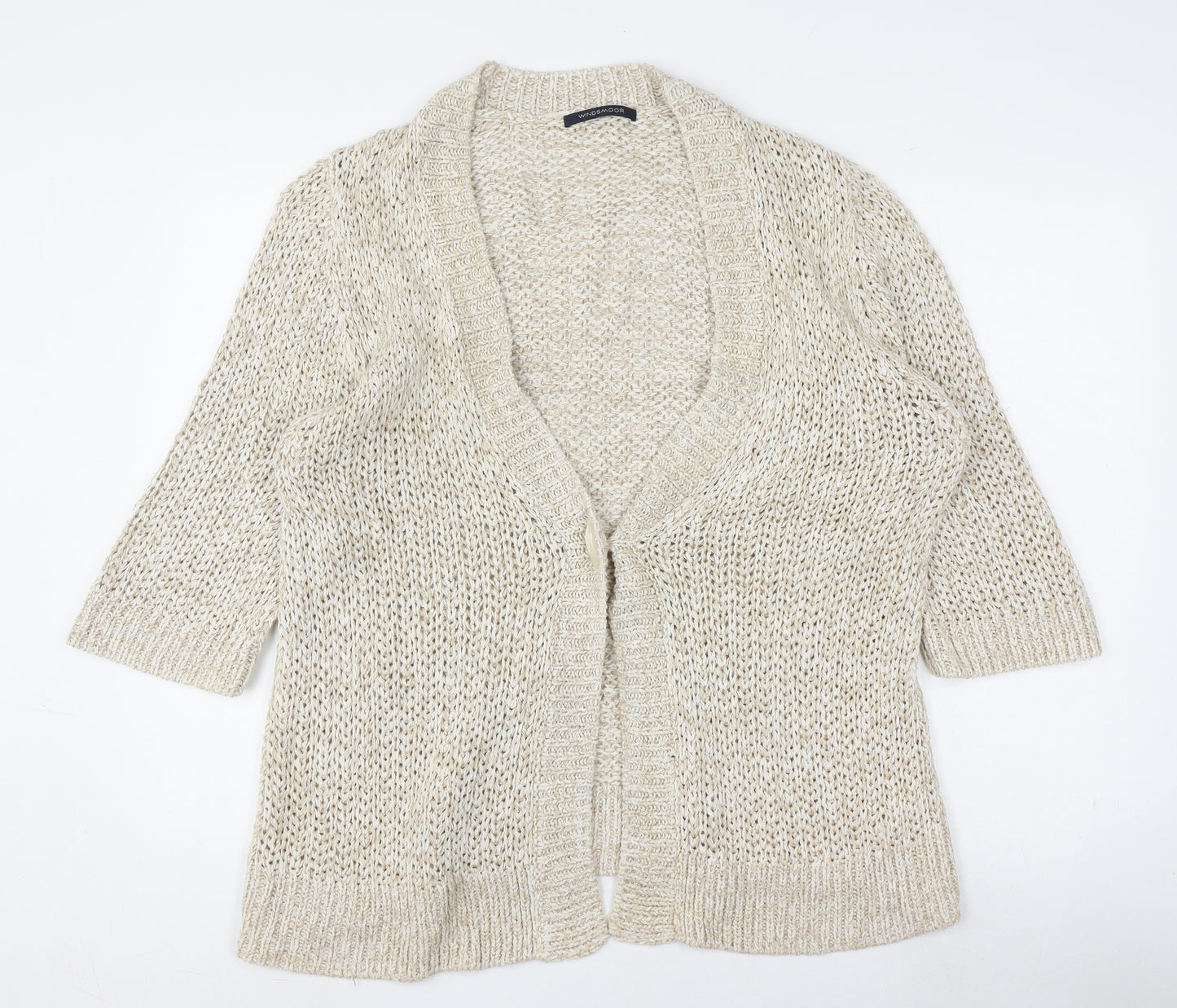 Windsmoor Beige Women's XL Cardigan V-Neck Chunky Knit