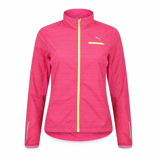 Front view of Puma Women's Pink Track Jacket, size 10, Ventilated