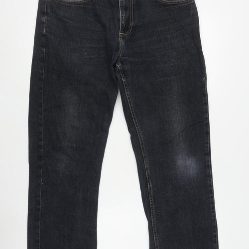 Farah Men's Black Denim Jeans, Size L, 34 Waist, 30 Leg