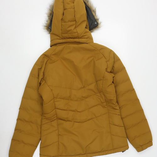 Trespass Girls Brown Hooded Puffer Jacket Size S