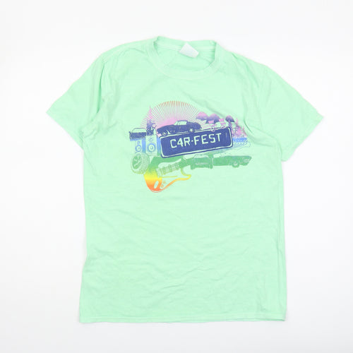 C4R-FEST Men's Green Graphic S T-Shirt