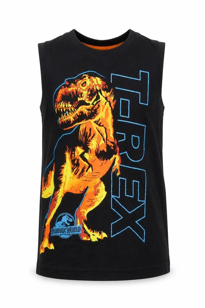 Jurassic World Boys Black Sleeveless Tank Top 10-11 Years