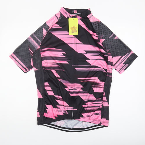 CyCling Unisex 2XL Pink Black Cycling Jersey T-Shirt