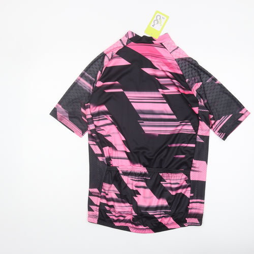 CyCling Unisex 2XL Pink Black Cycling Jersey T-Shirt