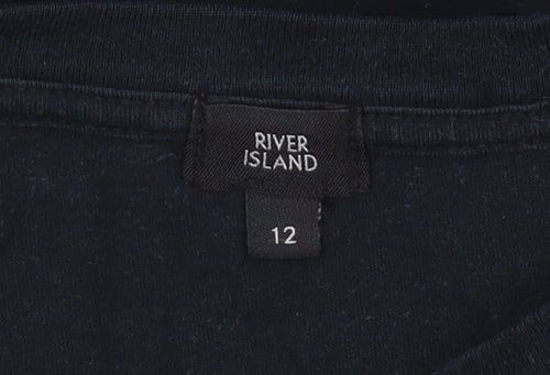 River Island Women's Black T-Shirt Size 12