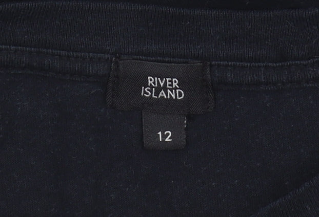 River Island Women's Black T-Shirt Size 12