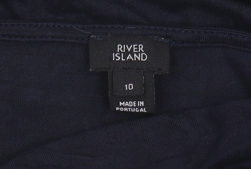 River Island Women's Blue Short Sleeve Top Size 10