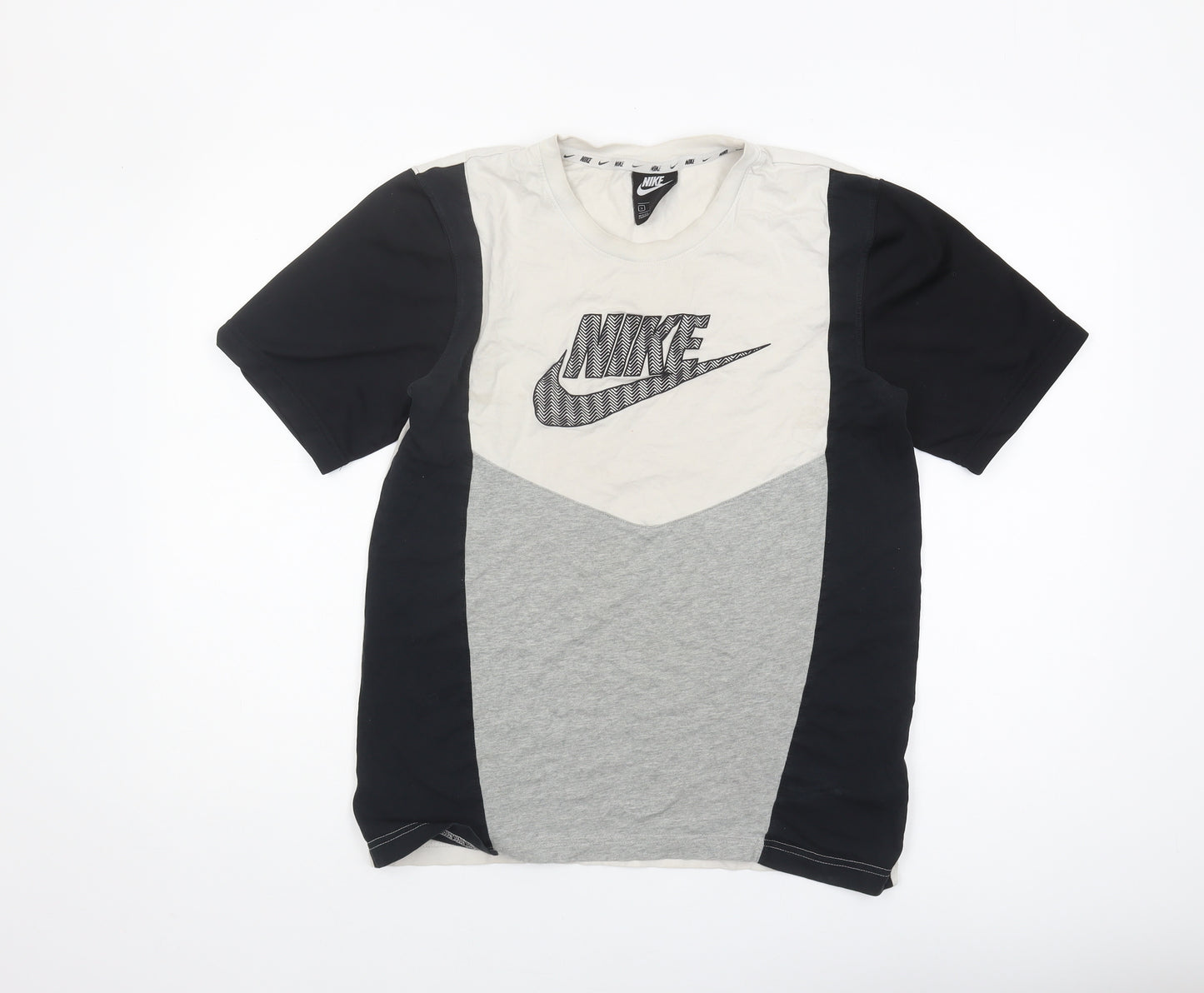 Nike Men's Black & Grey Colourblock T-Shirt, Size S