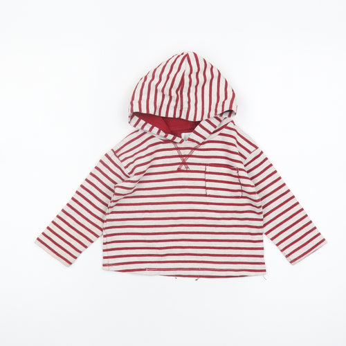 MNG Unisex Toddler Red Striped Hooded Jacket 18-24 Months