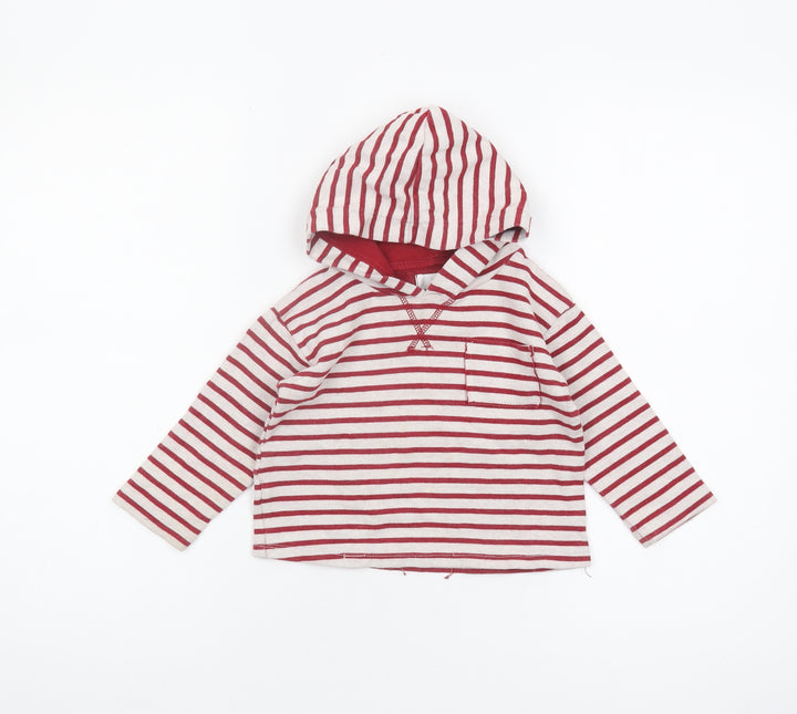 MNG Unisex Toddler Red Striped Hooded Jacket 18-24 Months