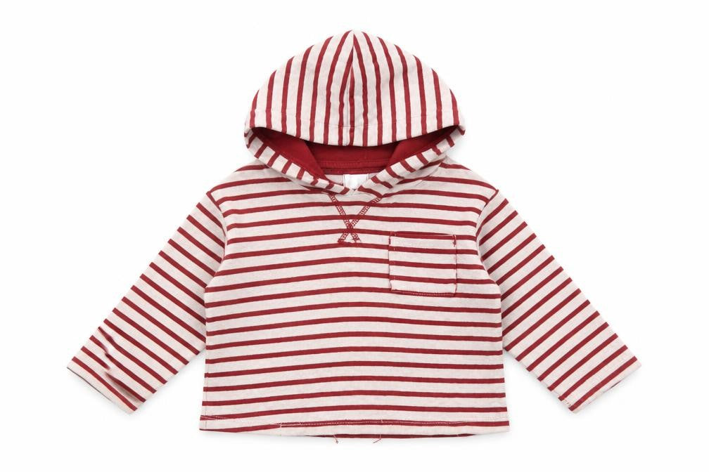 MNG Unisex Toddler Red Striped Hooded Jacket 18-24 Months