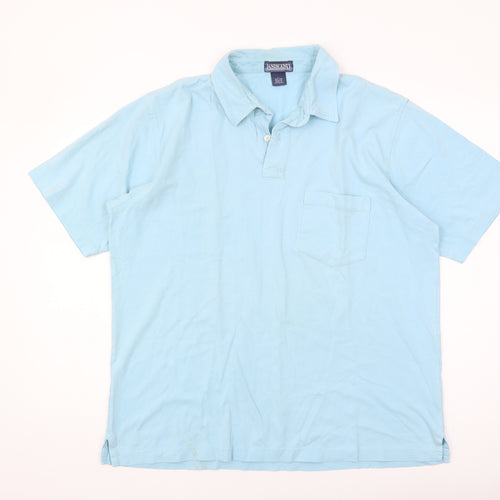 Lands' End Men's Blue Polo Shirt Size L, Collared, Cotton