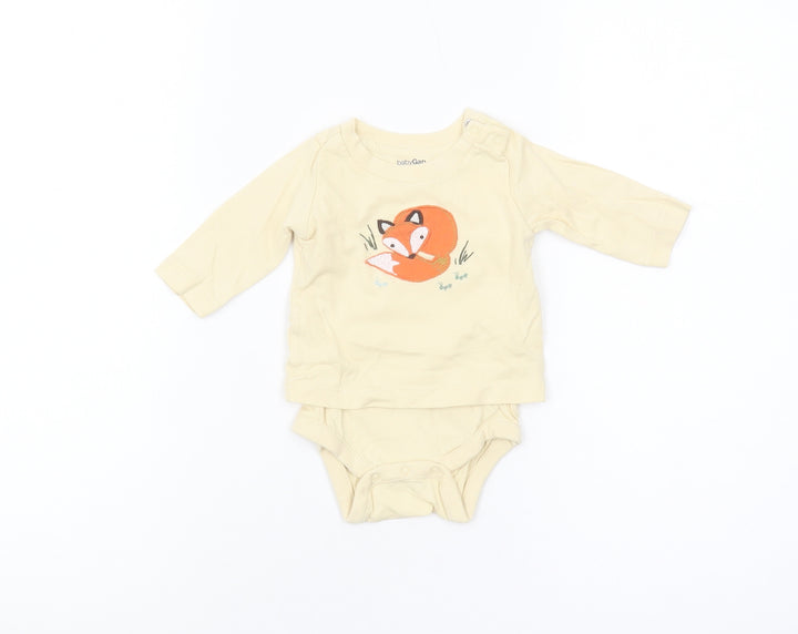 BabyGap Unisex Ivory Long Sleeve Animal Romper 0-3 Months