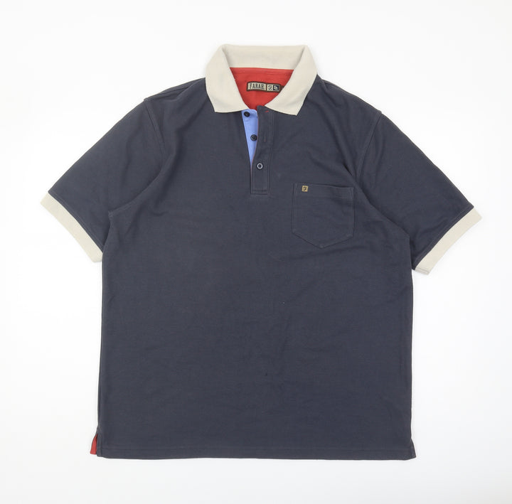 Farah Men's Blue L Polo Shirt Button Down Casual