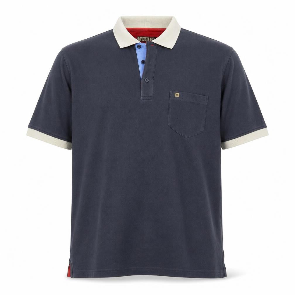 Front view of Farah Men's Blue L Polo Shirt Button Down Casual