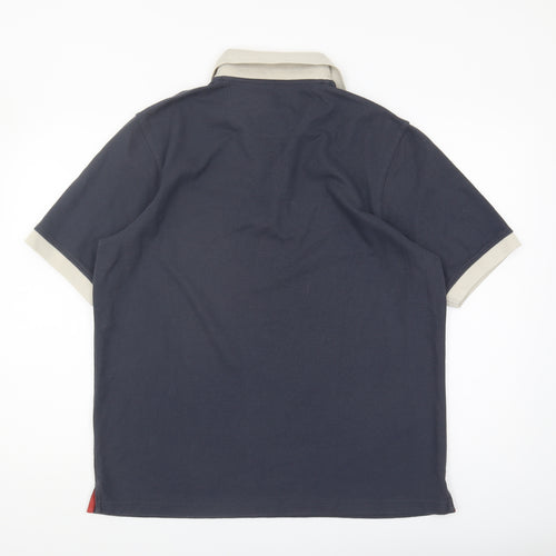 Farah Men's Blue L Polo Shirt Button Down Casual
