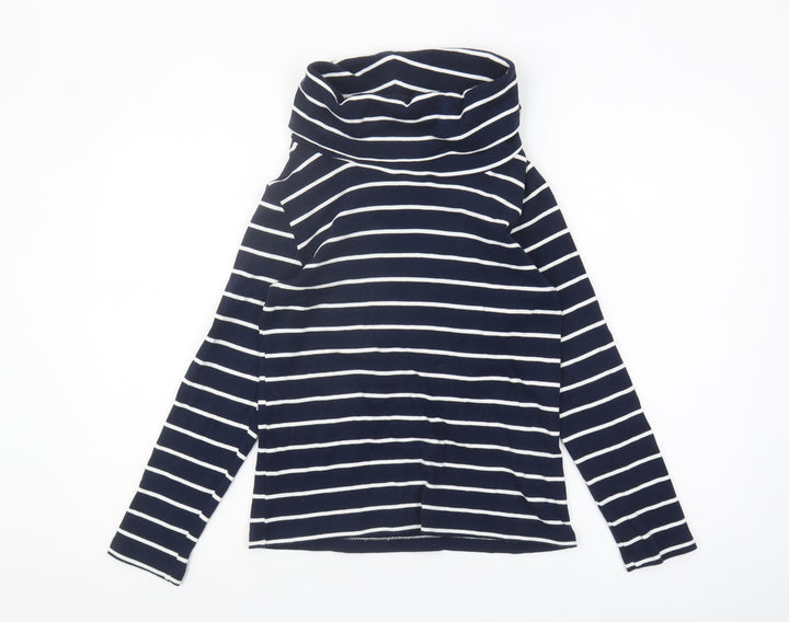 Cotton Traders Women's Blue Striped T-Shirt UK 8