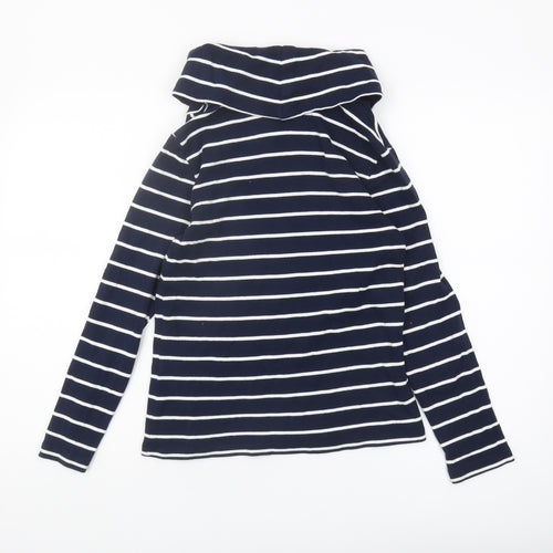 Cotton Traders Women's Blue Striped T-Shirt UK 8