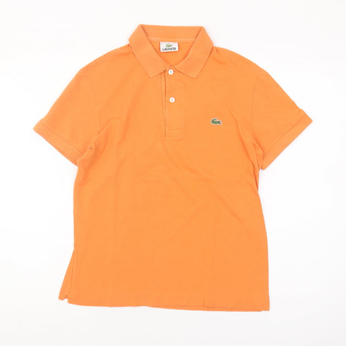 Lacoste Women's Orange Polo Shirt, Size 2, Cotton Casual