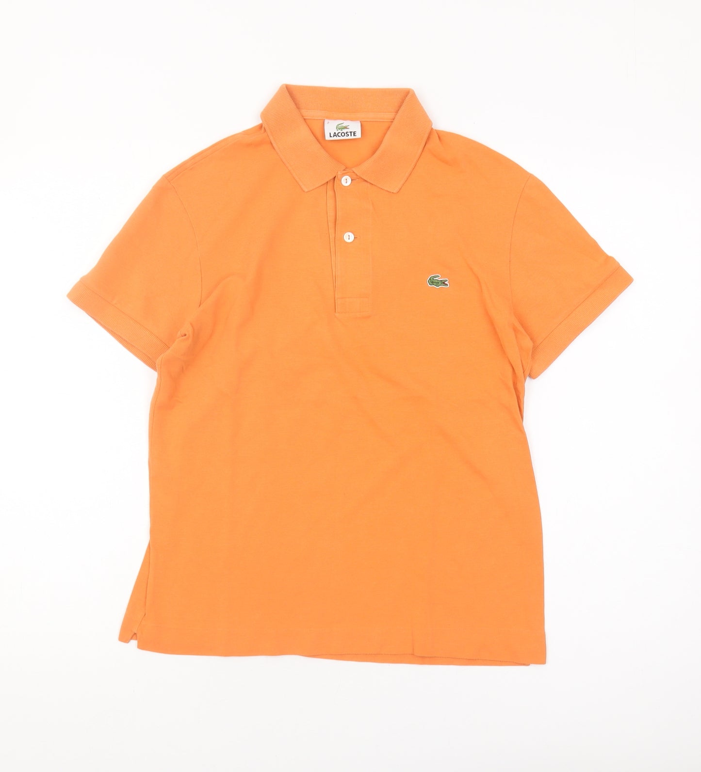 Lacoste Women's Orange Polo Shirt, Size 2, Cotton Casual