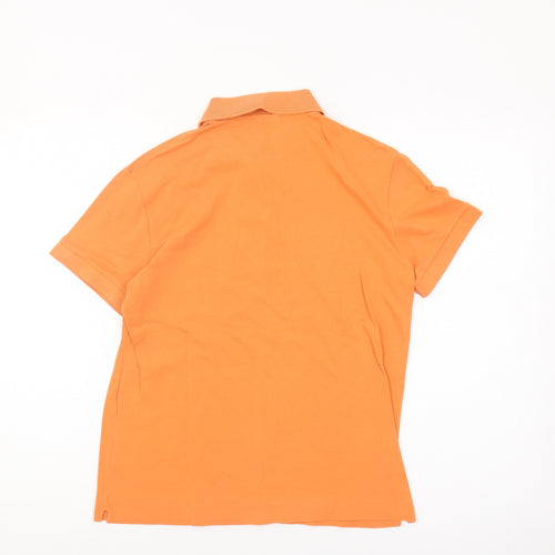 Lacoste Women's Orange Polo Shirt, Size 2, Cotton Casual