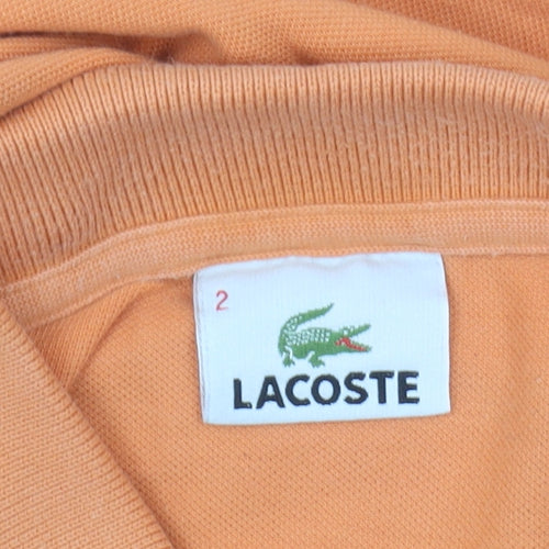 Lacoste Women's Orange Polo Shirt, Size 2, Cotton Casual