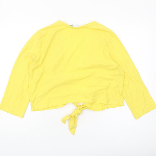 Adini Women's Yellow Cotton Tunic Blouse M