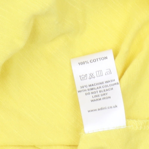 Adini Women's Yellow Cotton Tunic Blouse M