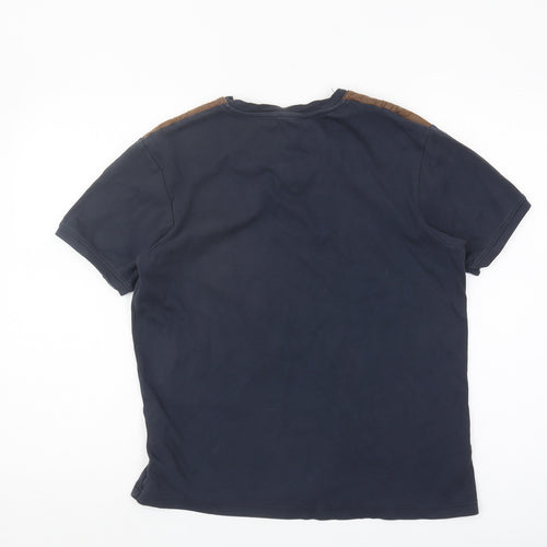 G-Star Men's Blue Henley T-Shirt, L - Stylish & Comfy