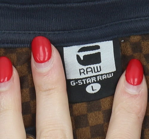 G-Star Men's Blue Henley T-Shirt, L - Stylish & Comfy