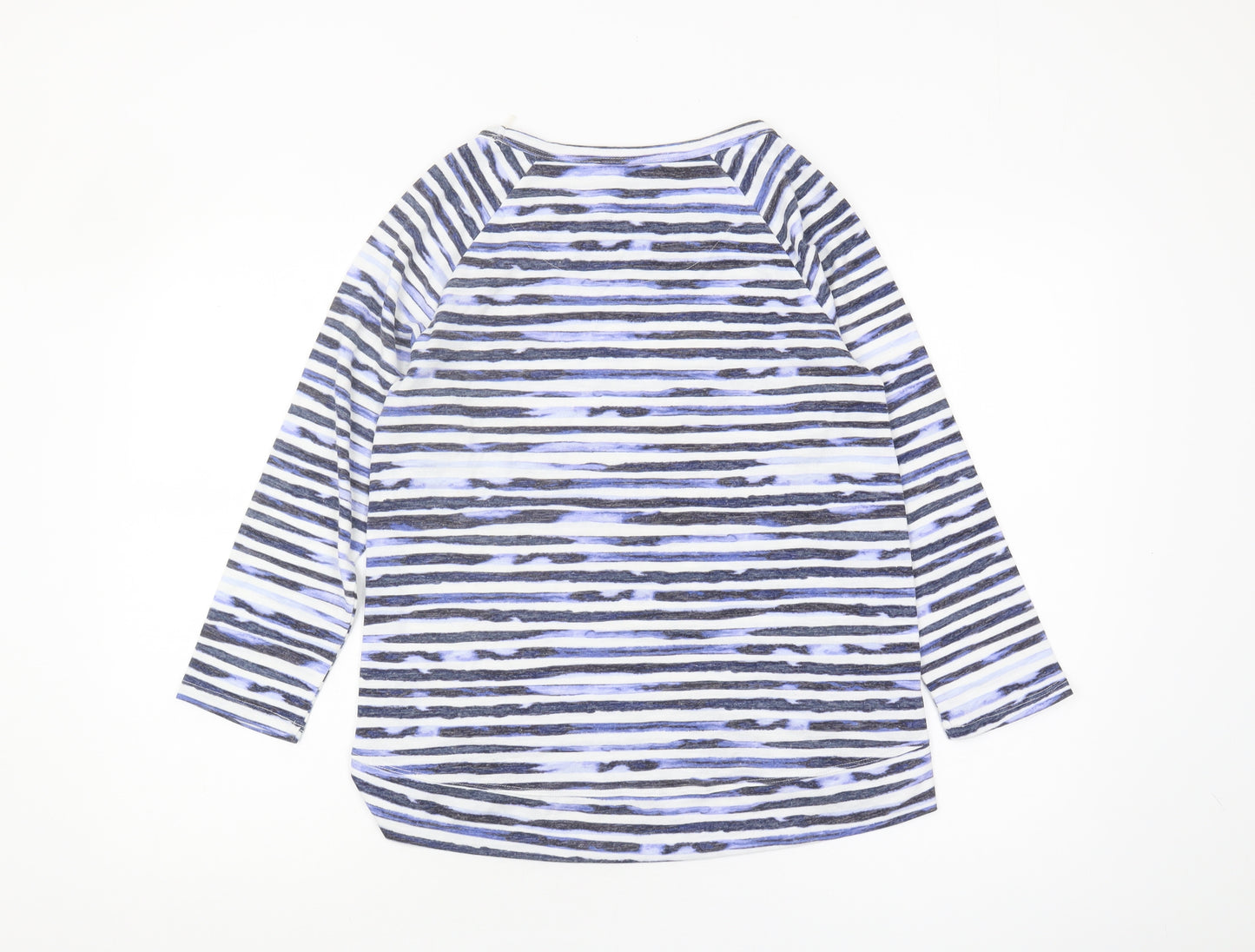 Marks and Spencer Women's Blue Striped T-Shirt, Size 10