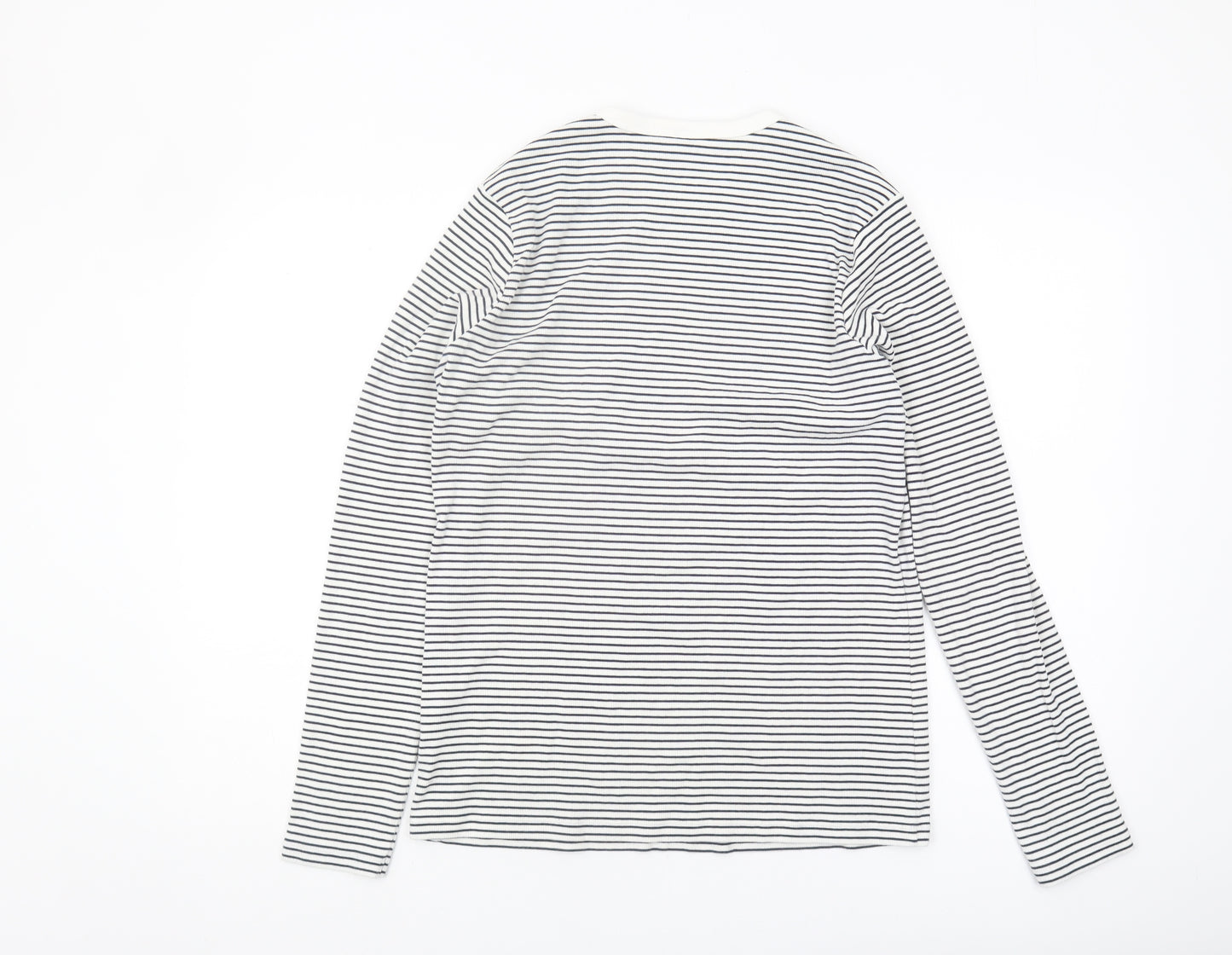 Uniqlo Unisex Striped Long Sleeve T-Shirt L White