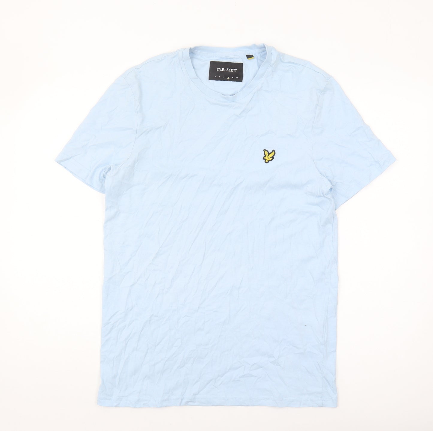 Lyle & Scott Men's Blue Cotton Logo T-Shirt, Size L